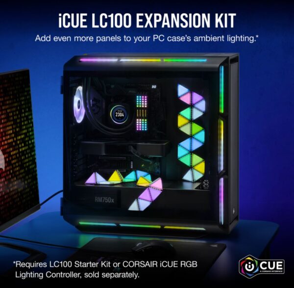 Corsair iCUE LC100 Smart Lighting Strip Expansion Kit. ICUE Software