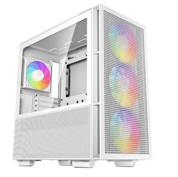 DeepCool CH560 White HighAirflow Mid-Tower ATX Case, Magnetic Hybrid Mesh,Tempered Glass, 3 Pre-Installed 140mm ARGB Fans