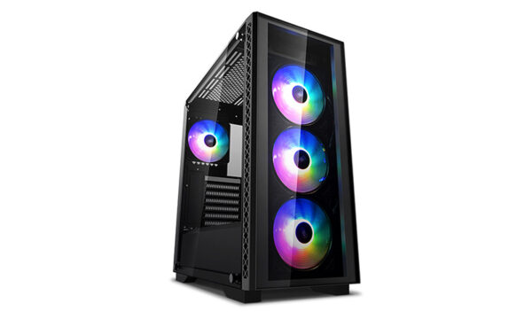 DeepCool MATREXX 50 ADD-RGB 4F LD Mid-Tower Case, Supports E-ATX MC, Tempered Glass, PSU Shroud, 4 Preinstalled ARGB Fans