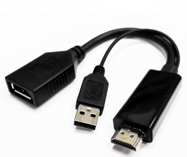 8Ware 4K HDMI to DP DisplayPort Male to Female Active Adapter Converter Cable USB powered