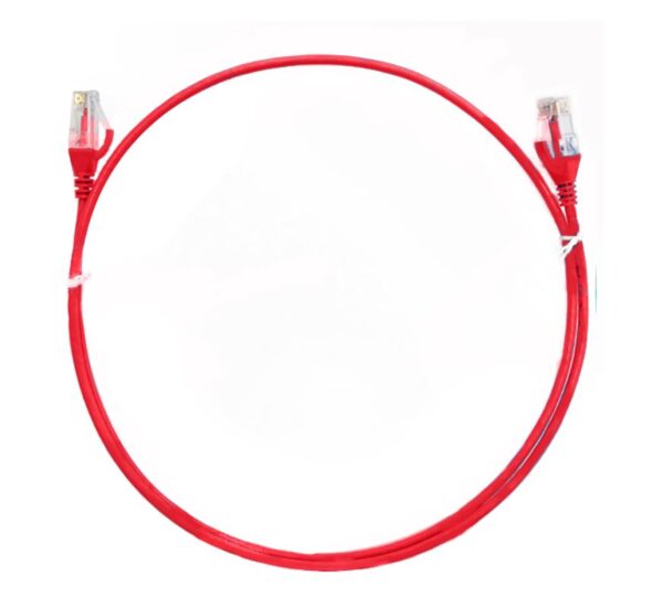 8ware CAT6 Ultra Thin Slim Cable 10m - Red Color Premium RJ45 Ethernet Network LAN UTP Patch Cord 26AWG for Data