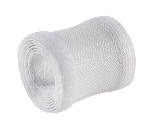 Brateck Flexible Cable Wrap Sleeve with Hook and Loop Fastener (135mm/5.3' Width) Material Polyester Dimensions 1000x135mm --White (LS)