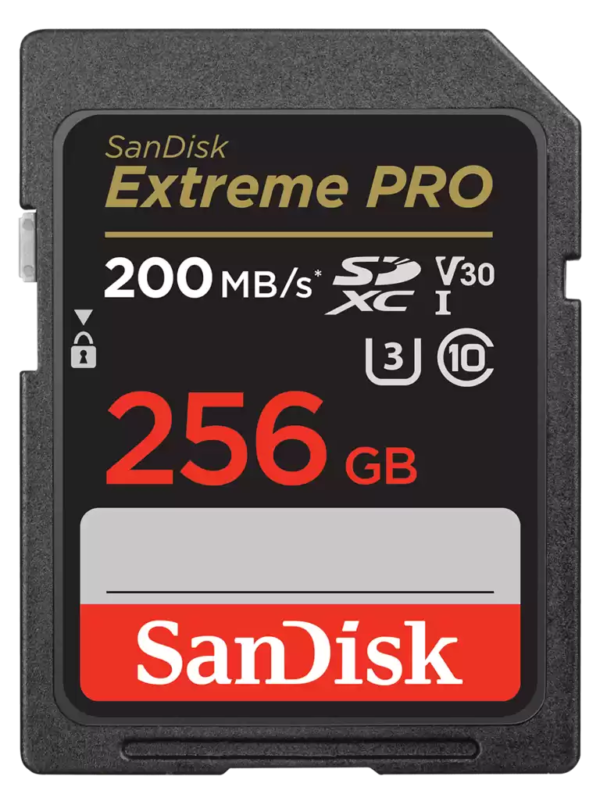 SanDisk 256GB Extreme PRO Memory Card 200MB/s Full HD & 4K UHD Class 30 Speed Shock Proof Temperature Proof Water Proof X-ray Proof Digital Camera