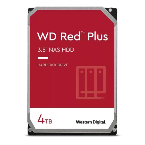 Western Digital WD Red Plus 4TB 3.5' NAS HDD SATA III NAS Hard Drive 5400 RPM 256MB Cache 180MB/S 1mil Hours MTBF 180TB/Year (WD40EFPX)