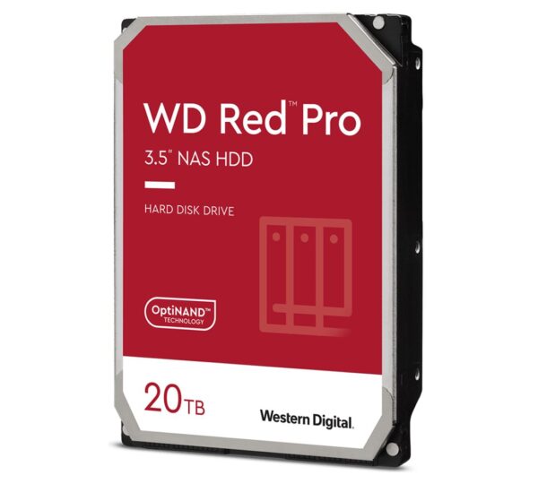 Western Digital WD Red Pro 20TB 3.5' NAS HDD SATA3 7200RPM 512MB Cache 24x7 300TBW ~24-bays NASware 3.0 CMR Tech 5yrs wty