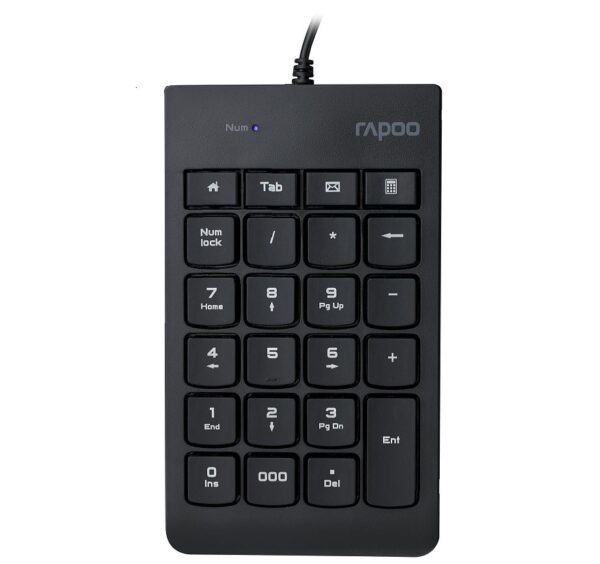 RAPOO K10 Wired Numeric NumberPad Keyboard -  Spill Resistant Design, Laser Carved Keycap, Spill-Resistant Design