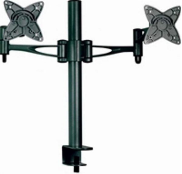 Astrotek Dual Monitor Arm Desk Mount Height Adjustable Stand for 2x LCD Display 23.8' 24' 27' 8kg 30Â° Tilt 180Â° Swivel 360Â° Pivot VESA 75x75 100x100