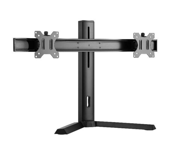 Brateck Dual Free Standing Screen Classic Pro Gaming Monitor Stand Fit Most 17'- 27' Monitors, Up to 7kgp per screen-BlackVESA 75x75/100x100 (LS)