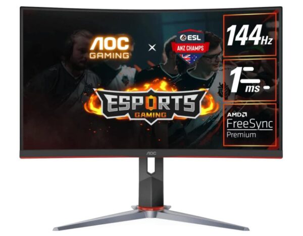 AOC 27' Curved QHD 2560x1440 0.5ms, 240hz Ultra Fast ,VA Curved 1000R, Free-Sync Premium, HDR Ready, E-sports, Gaming Monitor