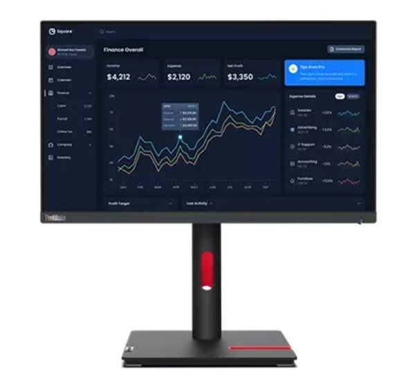 LENOVO ThinkVision T27i-30 27' FHD IPS Monitor 1920x1080 16:9 Anti-Glare Height Adjustable Tilt Swivel Pivot 4xUSB3.2 Hub VGA DP HDMI 3yr wty