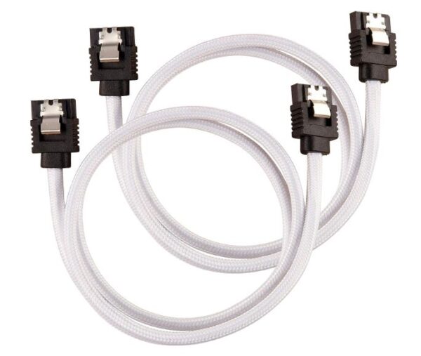 Corsair Premium Sleeved SATA 6Gbps 60cm Cable â€” White