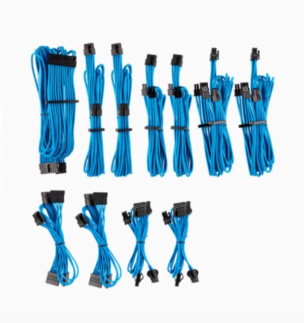 For Corsair PSU - BLUE Premium Individually Sleeved DC Cable Pro Kit, Type 4 (Generation 4)