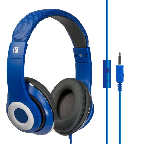 Verbatim's Over-Ear Stereo Headset Headphones - Ideal for Office, Education, Business, SME (BLUE)