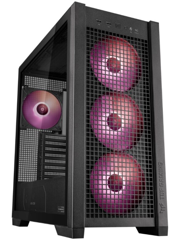 ASUS GT302 TUF GAMING ARGB Black ATX Mid Tower Case, Tempered Glass Compact Case, Mesh Panel (BTF)