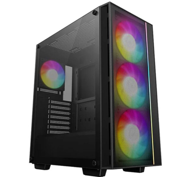 DeepCool MATREXX 55 MESH V4 C Full Tempered Glass Side Panel ATX Case. Front top USB3.0, (Type-C) Pre-Installed 3Ã—140mm ARGB PWM Fans, 1Ã—120mm ARGB