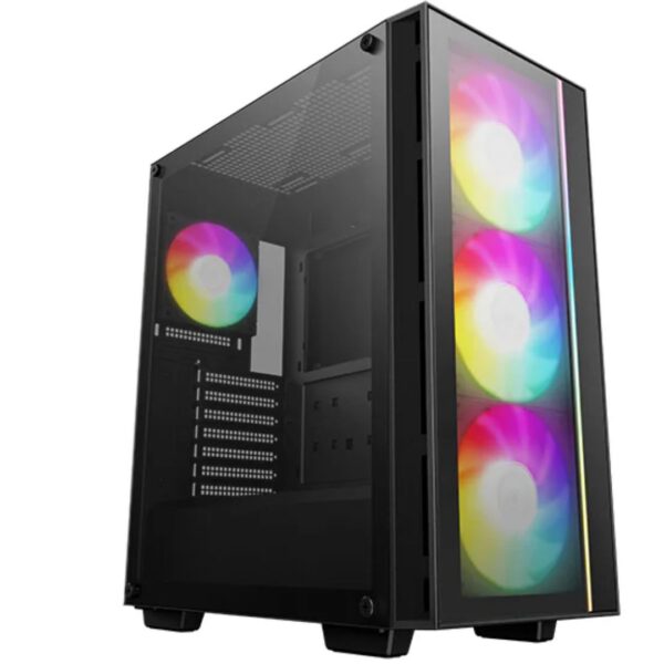 DeepCool MATREXX 55 V4 C Full Tempered Glass Side Panel ATX Case. Front top USB3.0, (Type-C) Pre-Installed 3Ã—140mm ARGB PWM Fans, 1Ã—120mm ARGB