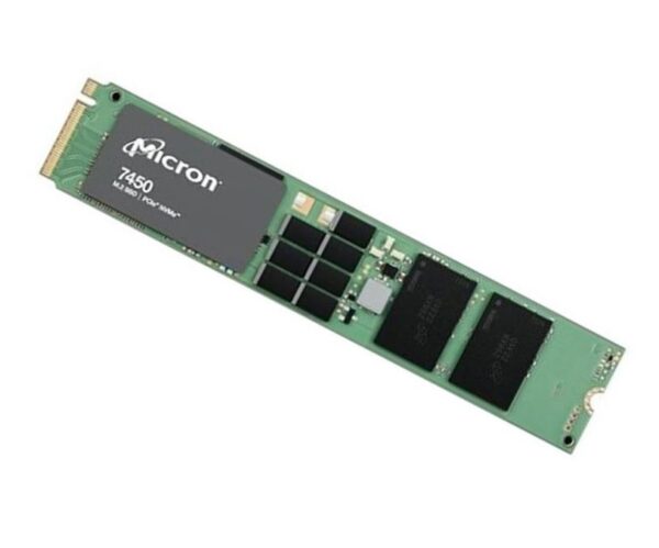 Micron 7450 Pro 960GB Gen4 NVMe Enterprise SSD 2280 M.2 5000/1400 MB/s R/W 520K/82K IOPS 1700TBW 1DWPD 2M hrs MTTF Server Data Centre 5yrs