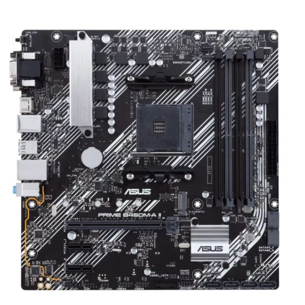 ASUS AMD B450M PRIME B450M-A II (Ryzen AM4) Micro ATX Motherboard with M.2 support, HDMI/DVI-D/D-Sub, SATA 6 Gbps, 1 Gb Ethernet USB 3.2 Gen 2 Type-A