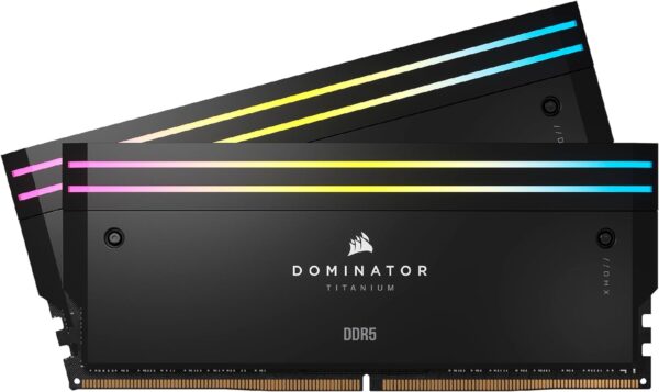 Corsair DOMINATORÂ® TITANIUM RGB 32GB (2x16GB) DDR5 DRAM 6000MT/s CL30 Intel XMP Memory Kit â€” Black