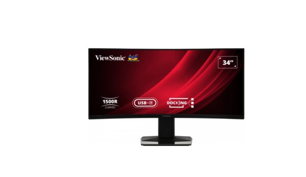 Project - ViewSonic 34' Curved 3440x1440 Business Education USB-C Dock, 65w Charger,Ethernet, FreeSync, Spk, VDisplay, HAS, Superclear VA, Monitor