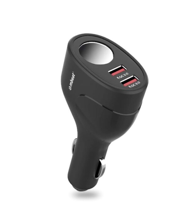 mbeatÂ®  Gorilla Power Dual Port QC3.0 Car Charger and Cigarette Lighter Extender